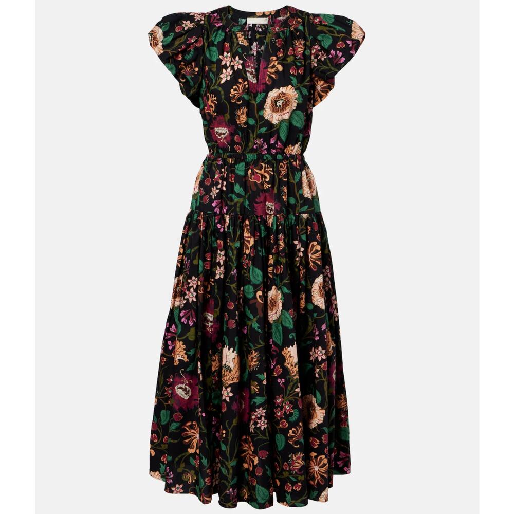 Ulla Johnson Marin floral cotton poplin midi dress - Picture 2 of 9